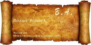 Bozsó Albert névjegykártya