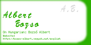 albert bozso business card