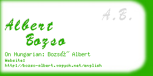 albert bozso business card